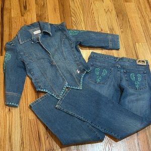 Baby Phat 2 piece denim jeans outfit Jacket Jeans L / 9 Y2K 90'S